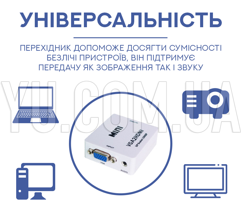 Адаптер-переходник VGA to HDMI Адаптер-переходник VGA to HDMI